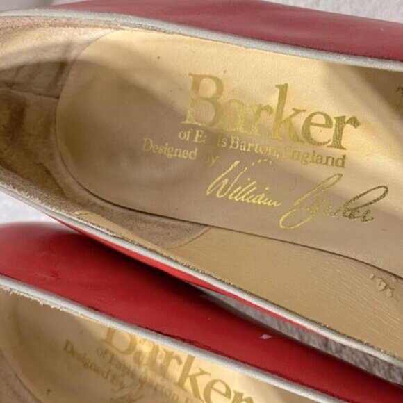 Vintage Barker Coral Leather Slip On Low Heel Loafers W Grey Tassels 9 - Picture 7 of 16